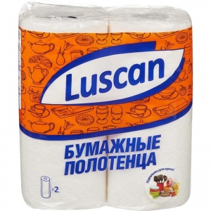 Полотенца бумажные 2-слойные Luscan, рулонные, 2 рул/уп