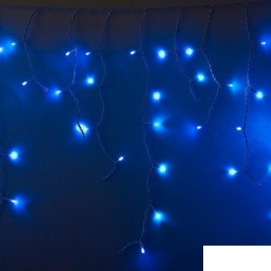 Гирлянда светодиодная уличная Neon-Night Айсикл бахрома синяя 76 светодиодов (2.4х0.6 м)