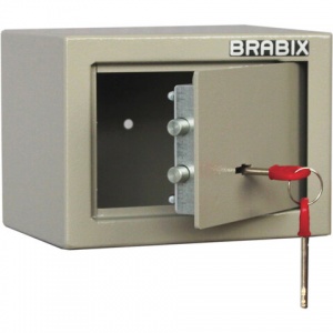 Сейф мебельный Brabix D-14m, черый, ключевой, крепление к стене