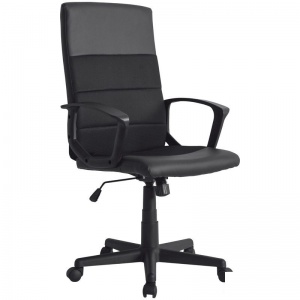 Кресло руководителя Helmi HL-E26 "Segment", экокожа/ткань черная, пластик (283859)