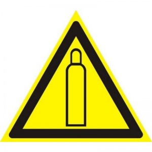 Знак предупреждающий ГАСЗНАК W19 Газовый баллон (пленка ПВХ, 200х200мм) 1шт.