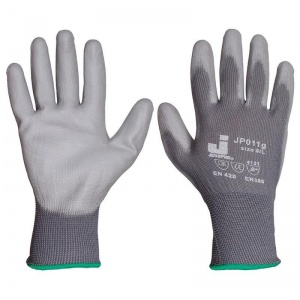 Перчатки защитные текстильные Jeta Safety, нейлоновые с полиуретаном, размер 10 (XL), серые, 12 пар