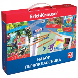 Набор школьный Erich Krause "Для первоклассника", 43 предмета, подарочная упаковка (45413)
