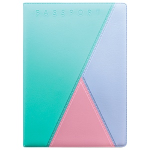 Обложка для паспорта ДПС "Трио", кожзам, бирюзовая/голубая/розовая, 6шт. (2203.ТР-118)