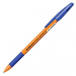 Ручка шариковая Erich Krause R-301 Grip (0.35мм, упор, синий цвет чернил, корпус оранжевый) 1шт. (39531)