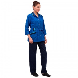Униформа Костюм женский «Дарина» куртка/брюки, васильковый/синий (размер 52-54, рост 158-164)