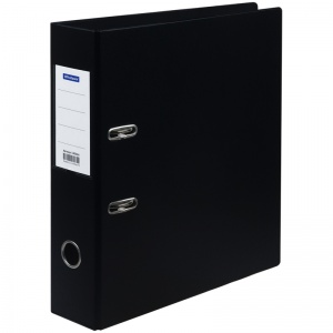 Папка с арочным механизмом OfficeSpace (А4, 70мм, картон/пвх) с карманом на корешке, черная (340066)