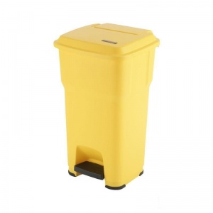 Контейнер для мусора с педалью 60л Vileda Гера, пластик, с крышкой, желтый