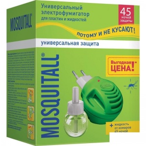 Средство от насекомых Mosquitall Универсальная защита, фумигатор от комаров + жидкость