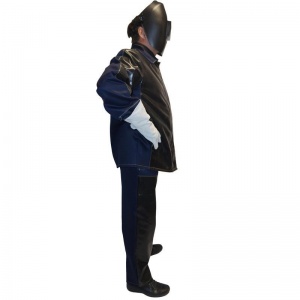 Униформа Костюм сварщика Фаэтон КС08 хлопковый, цвет черный/синий (размер 60-62, рост 182-188)