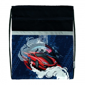 Мешок для обуви 1 отделение schoolФОРМАТ Red Ride, 49х41см, синий, с большим карманом на молнии, для мальчиков