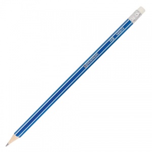 Набор чернографитных (простых) карандашей Brauberg ZTX (НВ, с ластиком, синий корпус, заточенные) 12шт., 12 уп. (180672)