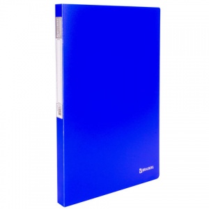 Папка с металлическим скоросшивателем и внутренним карманом Brauberg Neon (А4, 0.7мм, до 100л., пластик) синяя (227467), 30шт.