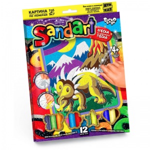 Картина (фреска) из песка Danko toys "Sand Art. Динозавр", картонная коробка (SA-01-07)