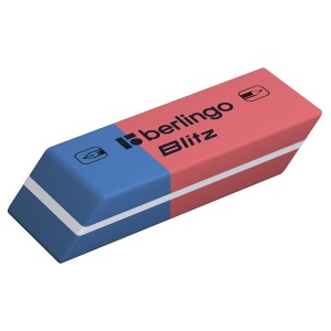 Ластик Berlingo Blitz, скошенный, комбинированный, натуральный каучук, 42x14x8мм, 80шт. (BLc_00016)