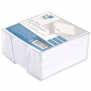 Диспенсер настольный для бумажного блока LITE, 90x90x50мм, прозрачный + белый блок