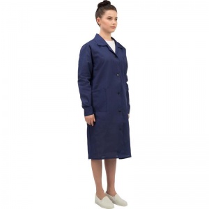 Униформа Халат женский у02-ХЛ, длинный рукав, синий (размер 64-66, рост 158-164)
