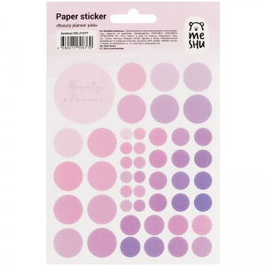 Наклейки бумажные MESHU "Beauty planner pink", 12x21см, 47 наклеек, европодвес, 10 уп. (MS_41677)