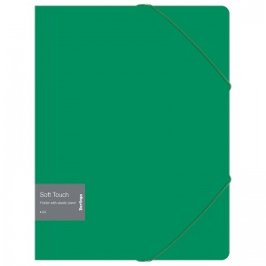 Папка на резинках пластиковая Berlingo Soft Touch (А4, 600мкм, до 300 листов) зеленая (FB4_A4983), 72шт.