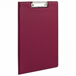 Папка-планшет с крышкой Офисмаг (А4, до 50 листов, картон/пвх) бордовый (225984)