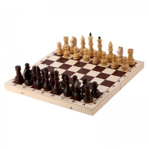 Игра настольная Шахматы турнирные утяжеленные с доской (Орловские шахматы) (400x200x55мм) (Е-2)