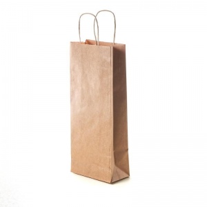 Крафт-пакет бумажный коричневый с кручеными ручками, 14+8x33см, 100шт.