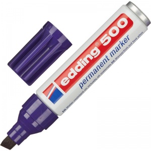 Маркер перманентный (нестираемый) Edding 500/8 (2-7мм, скошенный наконечник) фиолетовый, 10шт.