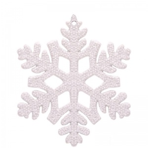 Елочное украшение пластиковое "Снежинка", 10,5x10,5см, белая (77911)
