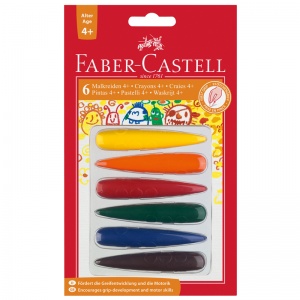 Мелки восковые 6 цветов Faber-Castell (фигурные) блистер, европодвес (120404)