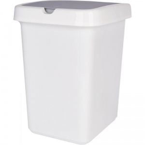 Контейнер для мусора 25л Spin&clean Step, пластик белый, 335x420мм