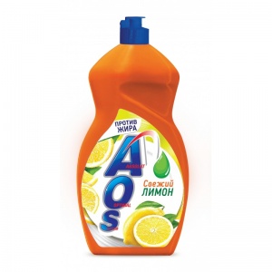 Средство для мытья посуды AOS "Лимон", 1.3л, 9шт. (1735-3)