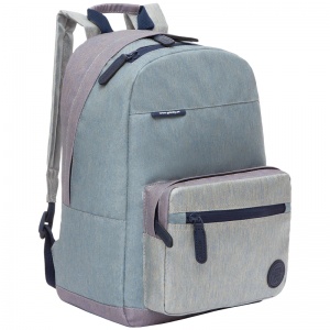 Рюкзак школьный Grizzly, 27x38x14см, 1 отделение, 3 кармана, укрепленная спинка, голубой-пурпурный (RXL-121-2/4)