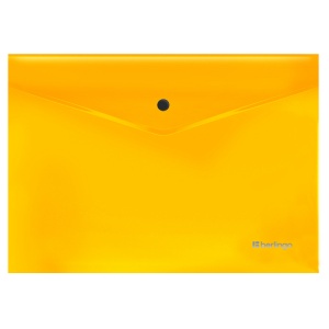 Папка-конверт на кнопке Berlingo Neon (А4, 200мкм) прозрачная оранжевый неон (EFb_A4394), 12шт.