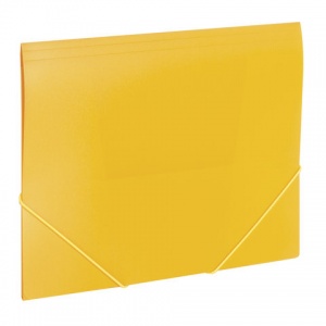 Папка на резинках пластиковая Brauberg Office (А4, до 300 листов) желтый (228082), 50шт.