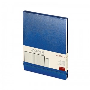 Бизнес-блокнот А5 Bruno Visconti, 100 листов, клетка, твердая обложка, балакрон, открытие вверх, синий (3-103/01)