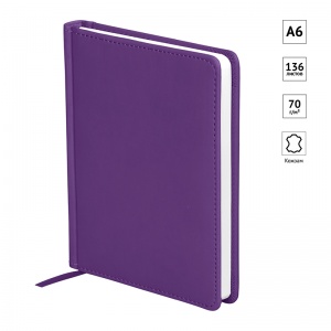 Ежедневник недатированный А6 OfficeSpace Winner (136 листов) обложка кожзам, фиолетовая (En6_12751)