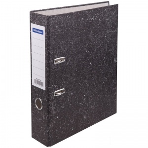 Папка с арочным механизмом OfficeSpace (70мм, А4, картон "под мрамор") черная (251891)
