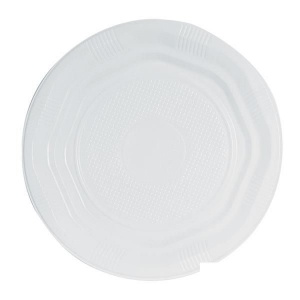 Тарелка одноразовая пластиковая Мистерия (d=170мм, белая) 100шт. (123250)