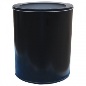 Корзина для бумаг 16л Титан N60, круглая цельная, оцинкованная сталь, черная (416)