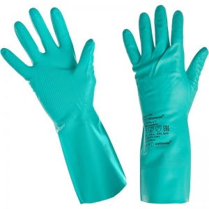 Перчатки защитные нитриловые Изумруд 8070, анатомические, размер 7 (S), зеленые, 1 пара