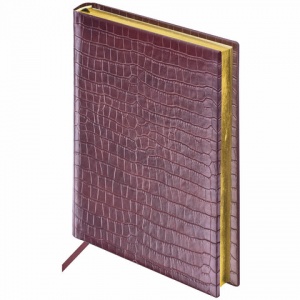 Ежедневник недатированный А5 Brauberg Comodo (160 листов) обложка кожзам "под матовую крок. кожу", коричневая (123838), 30шт.