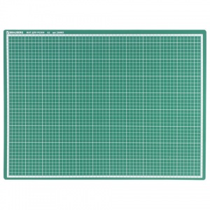 Коврик защитный Brauberg для резки, А2, 60х45см, двусторонний, зеленый (236903)