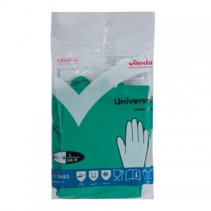 Перчатки нитриловые Vileda Universal, размер 9 (L), зеленые, 1 пара (100802), 50 уп.