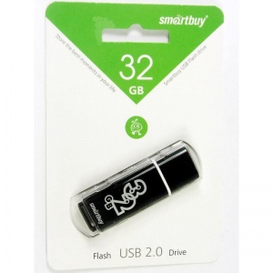 Флэш-диск USB 32Gb SmartBuy Glossy, черный (SB32GBGS-K)