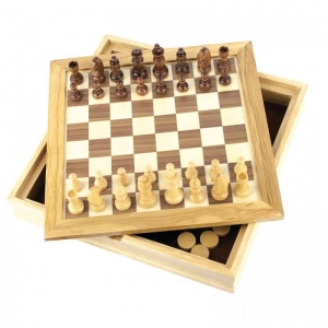 Набор настольных игр 2-в-1 Classic Craftsman "Шахматы и шашки", 26x26x4см