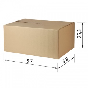 Короб картонный 570x380x253мм, картон бурый Т-22 профиль С, 10шт. (440054)
