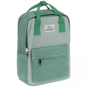 Рюкзак школьный MESHU "Ever green", 36x27x11см, 1 отделение, 3 кармана, вельвет (MS_43416)