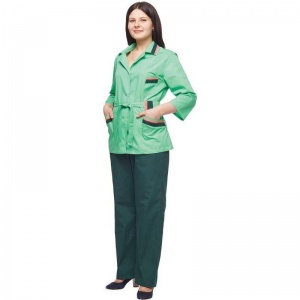 Униформа Костюм женский «Дарина» куртка/брюки, салатово-зеленый (размер 52-54, рост 170-176)