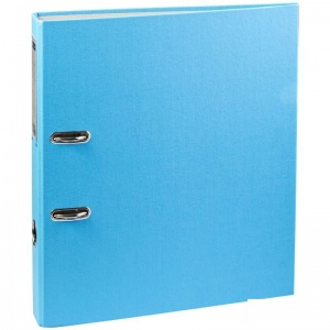 Папка с арочным механизмом OfficeSpace (50мм, картон/бумвинил, с карманом на корешке) голубая (289631)