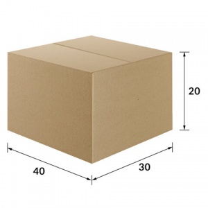 Короб картонный 400x300x200мм, картон бурый Т-22 профиль В, 1шт. (440132)